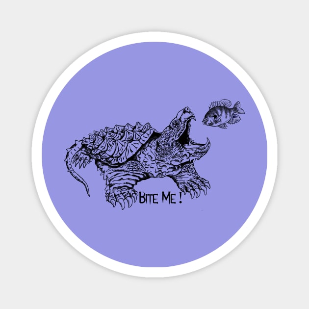 Snapping Turtle - Bite Me! Magnet by CMTR Store